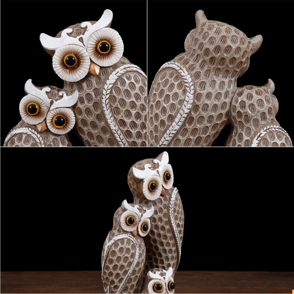 Resign Owl Family Figurine - Picture 11 of 12